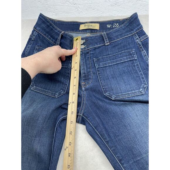 Anthro Holding Horses Bell Bottom Womens Jeans Size 28 Frayed Hem - Picture 4 of 10